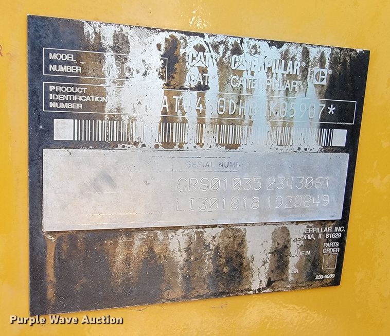 image for item LV9480 2003 Caterpillar 430D  backhoe