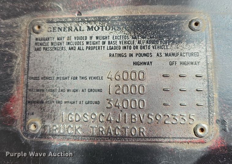 image for item MB9937 1981 GMC Brigadier  dump truck