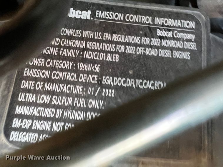 image for item MF9895 2022 Bobcat E50  mini excavator