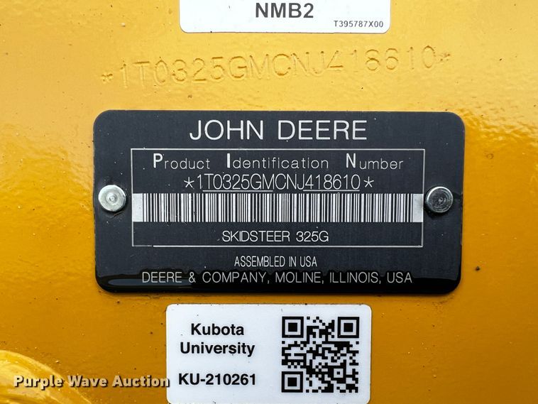 image for item MF9898 2022 John Deere 325G  tracked skid steer loader