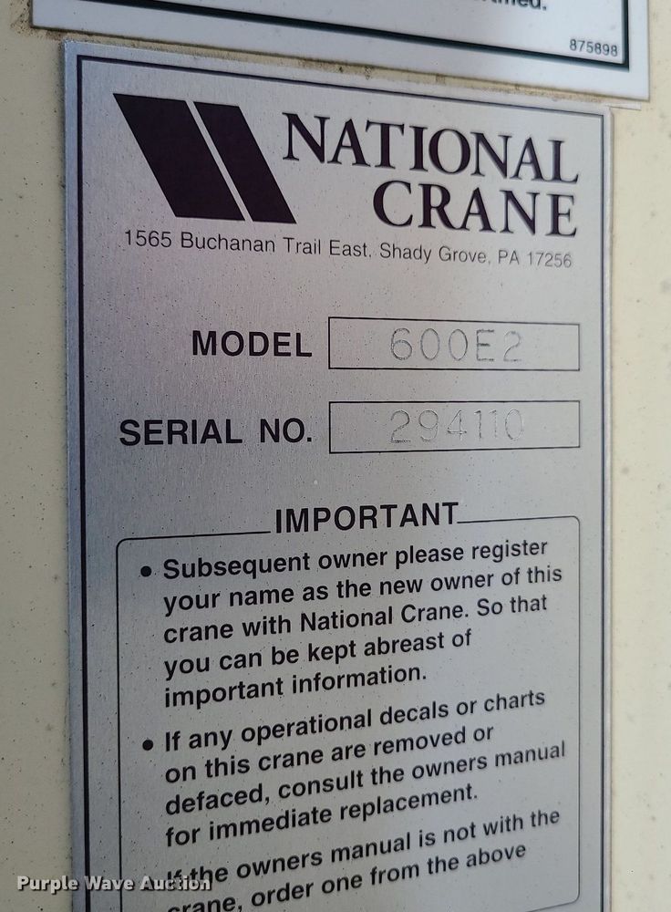 image for item MX9632 National Crane 600E2  load block