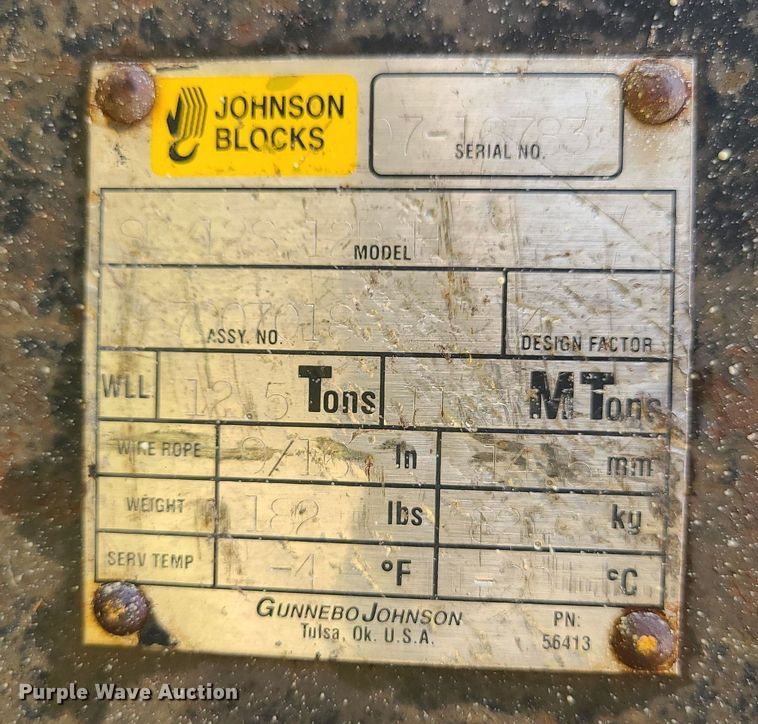 image for item MX9632 National Crane 600E2  load block