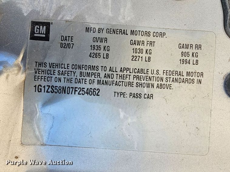 image for item DK1759 2007 Chevrolet Malibu LS