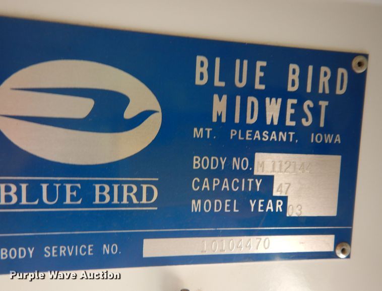 image for item DK1773 2003 Blue Bird  school bus