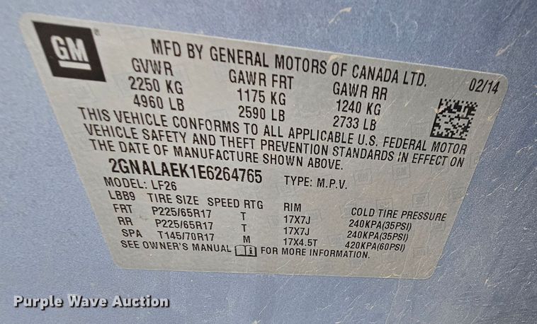 image for item DK1784 2014 Chevrolet Equinox  SUV