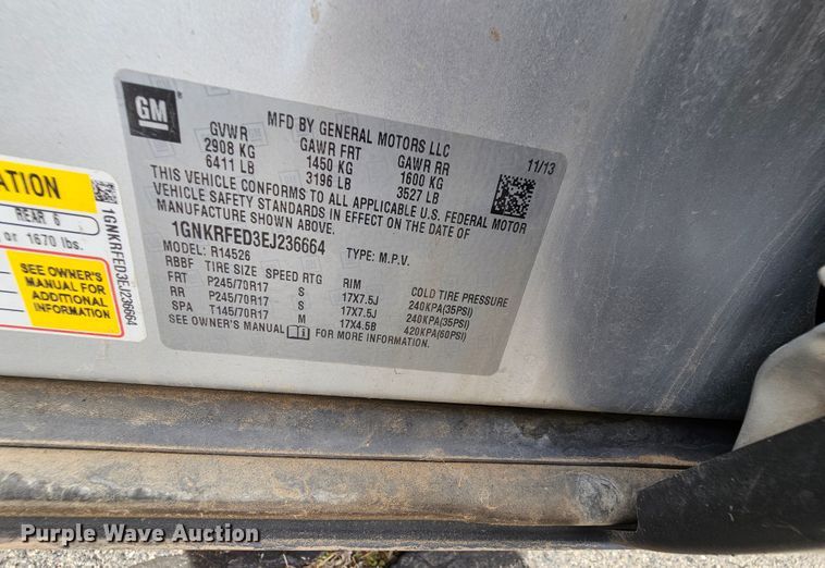 image for item DK1786 2014 Chevrolet Traverse LS  SUV