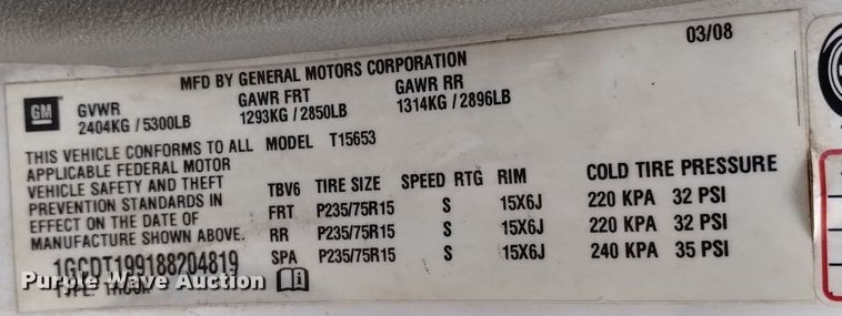 image for item DN6395 2008 Chevrolet Colorado  Ext. Cab pickup truck