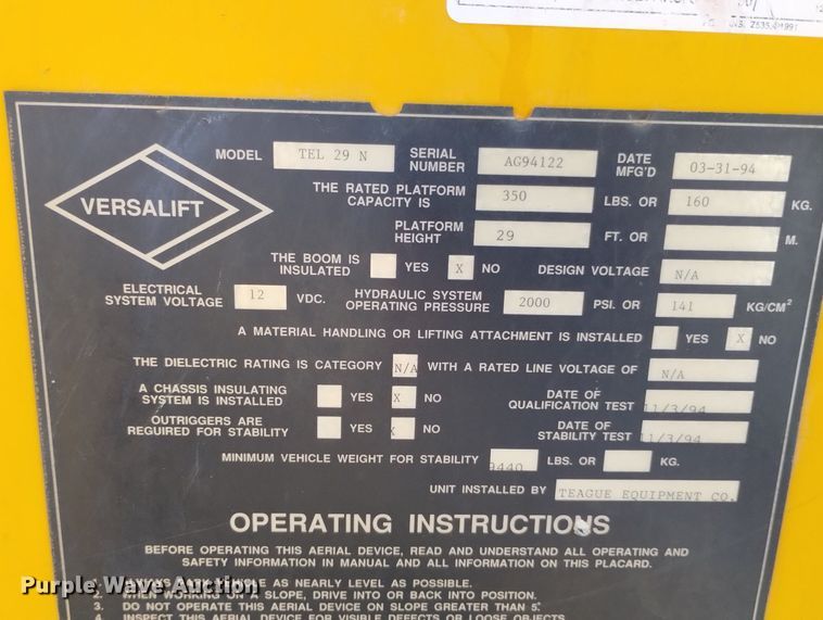 image for item DN6396 1994 GMC C3500  bucket truck
