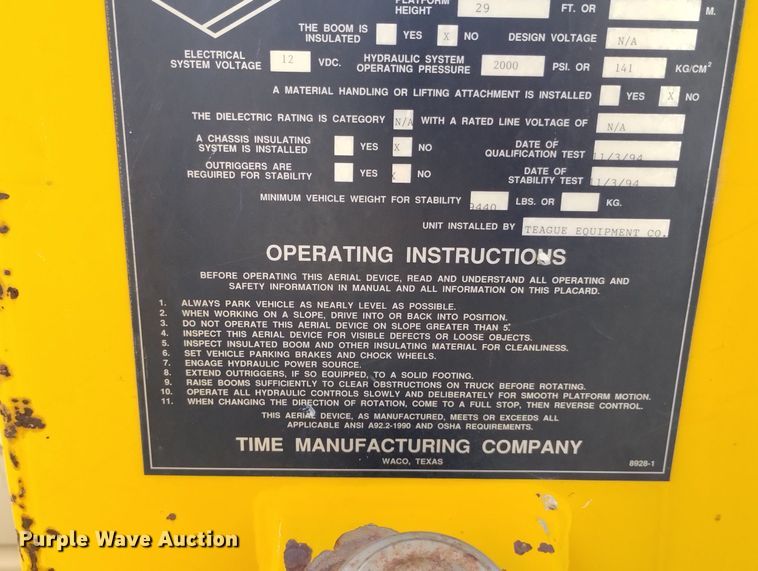 image for item DN6396 1994 GMC C3500  bucket truck