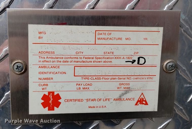 image for item DN6403 1996 Ford F350 XLT  ambulance