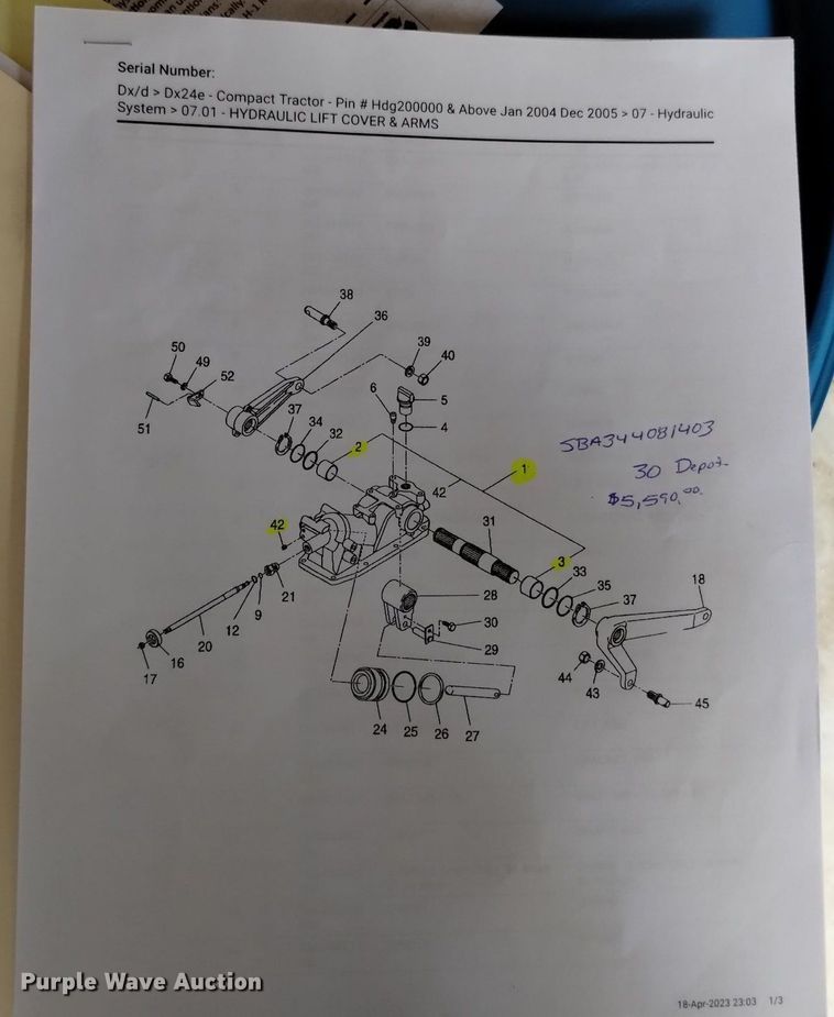 image for item DN6414 Case DX24E  MFWD tractor