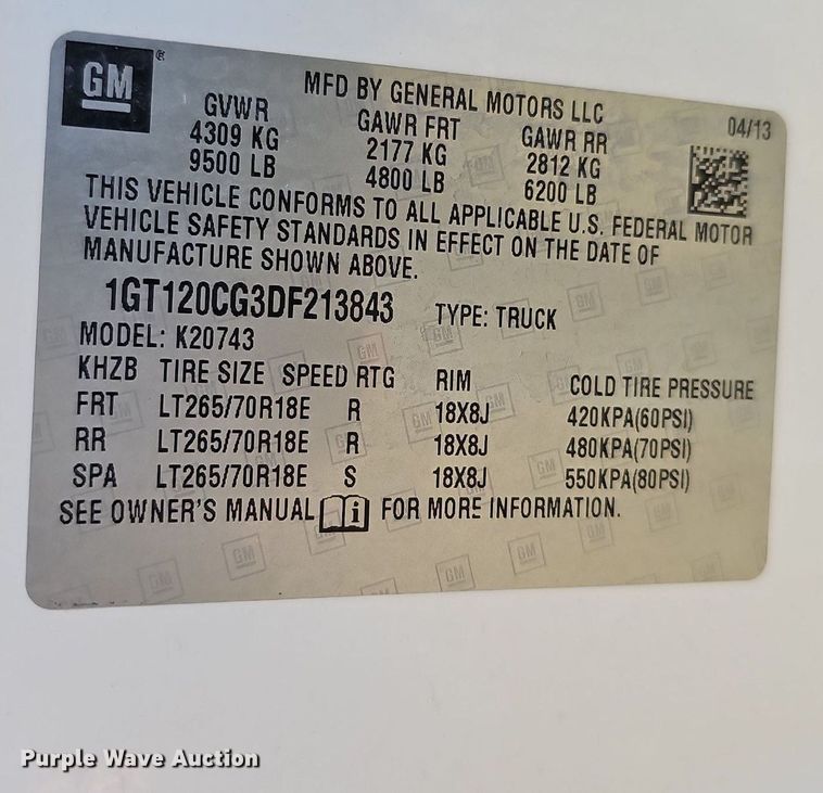 image for item DO4287 2013 GMC Sierra 2500 SLE  Crew Cab pickup truck