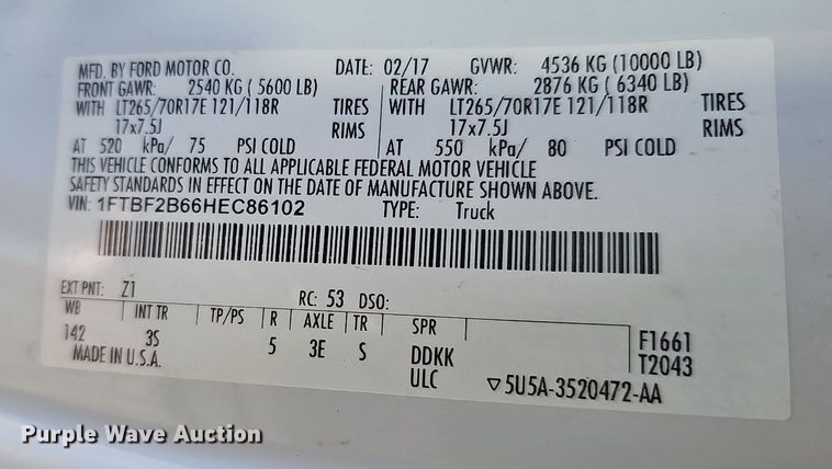 image for item DO4290 2017 Ford F250 Super Duty XLT  pickup truck