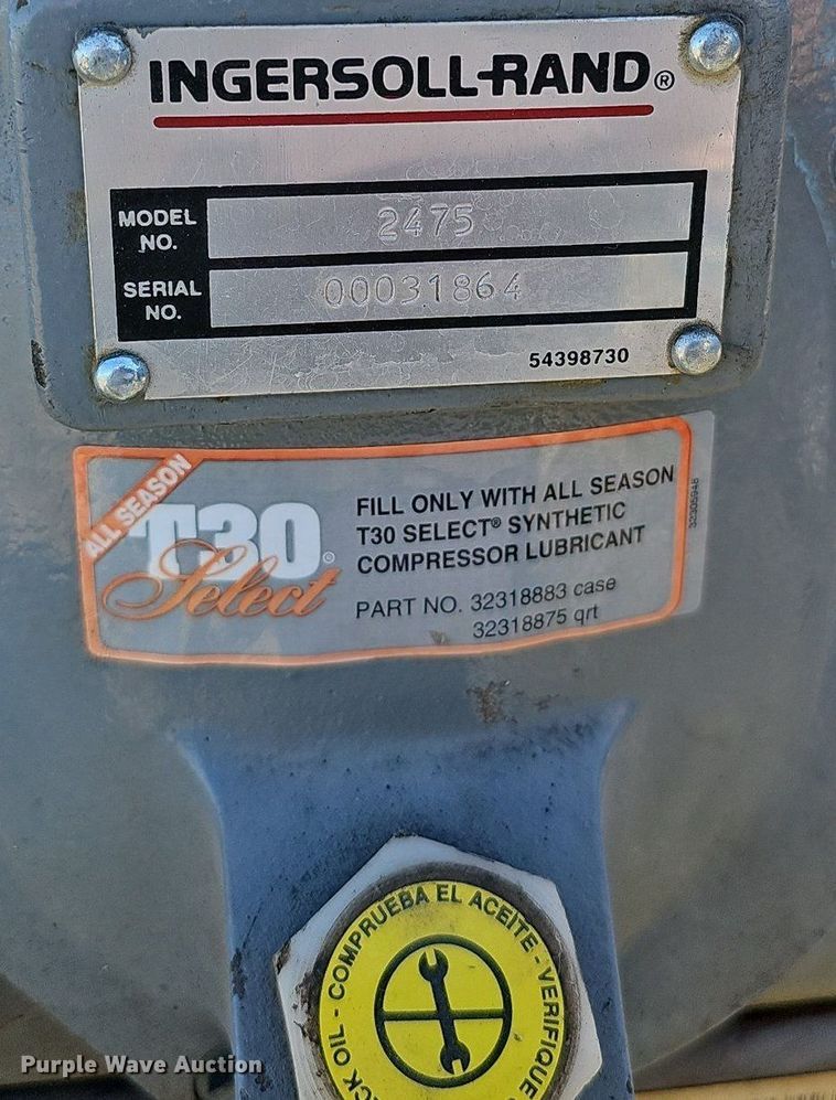 image for item DO4291 Ingersoll Rand T30  air compressor