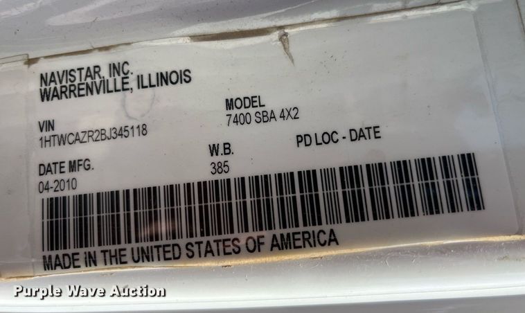 image for item DP0473 2011 International WorkStar 7400  dump truck