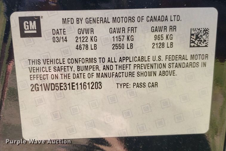 image for item DQ0509 2014 Chevrolet Impala Police Cruiser