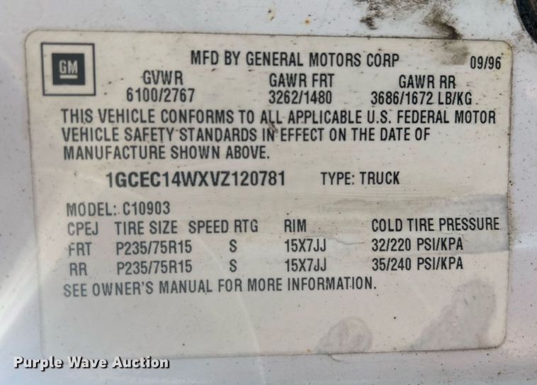 image for item DR4585 1997 Chevrolet C1500  pickup truck