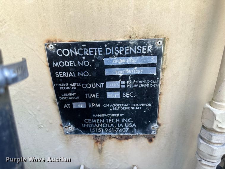 image for item DR5165 Cemen-tech RDCD8-100  ready mix bed