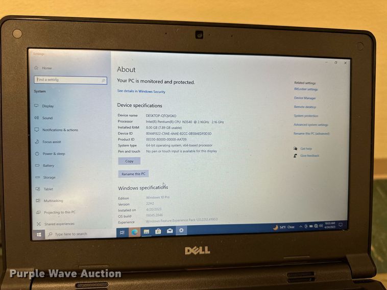 image for item KL9232 (10) Dell laptops