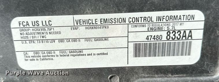 image for item KL9237 2017 Dodge Charger Police