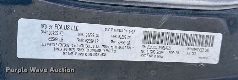 image for item KL9237 2017 Dodge Charger Police