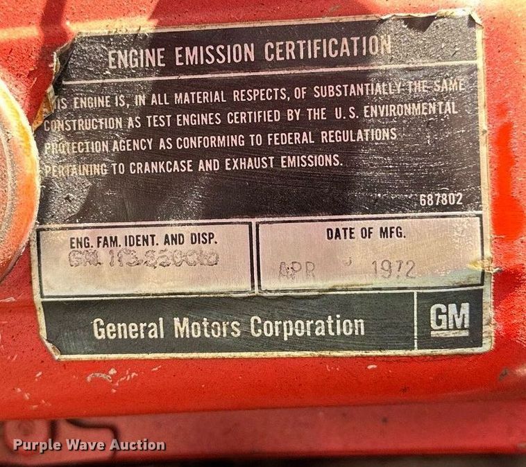 image for item KL9242 1972 Chevrolet C50  pumper fire truck