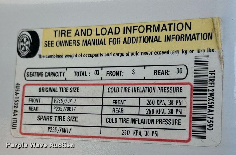 image for item KL9261 2005 Ford F150  pickup truck