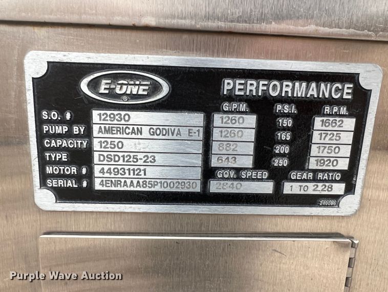 image for item KR9513 1994 Emergency One  pumper fire truck