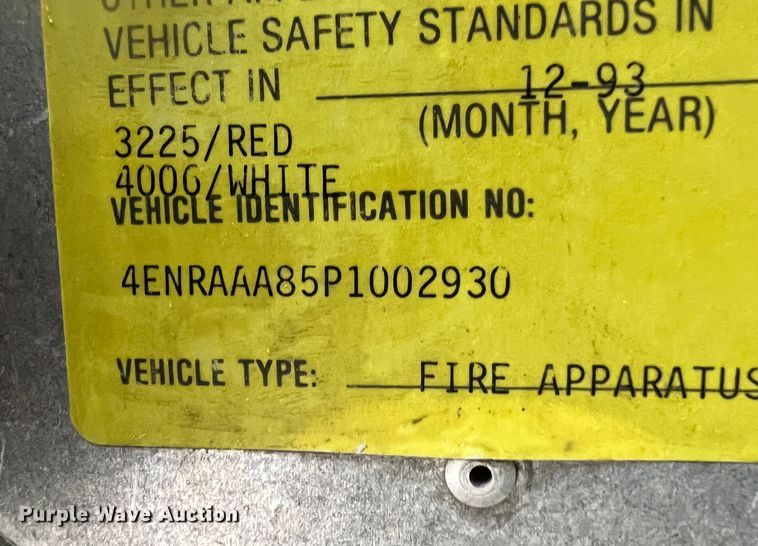 image for item KR9513 1994 Emergency One  pumper fire truck