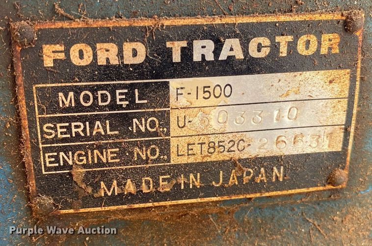 image for item KV9614 1980 Ford 1500  tractor