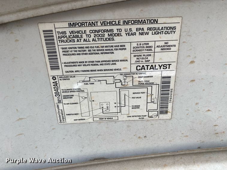 image for item KV9617 2002 Dodge Ram 2500  van