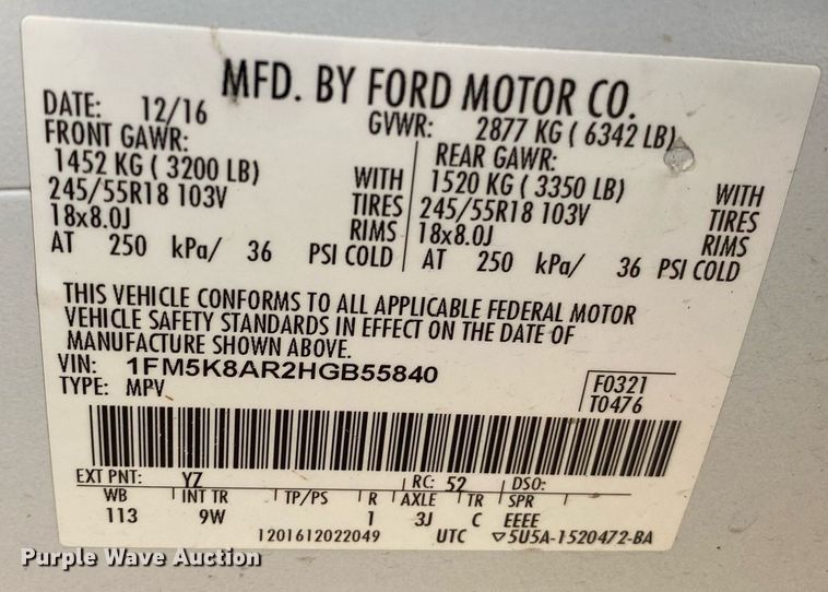 image for item KV9619 2017 Ford Explorer Police  SUV