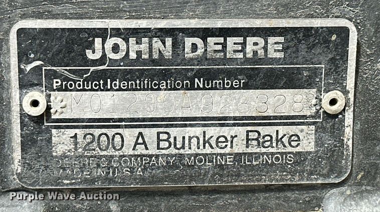 image for item KX9067 John Deere 1200A  bunker rake
