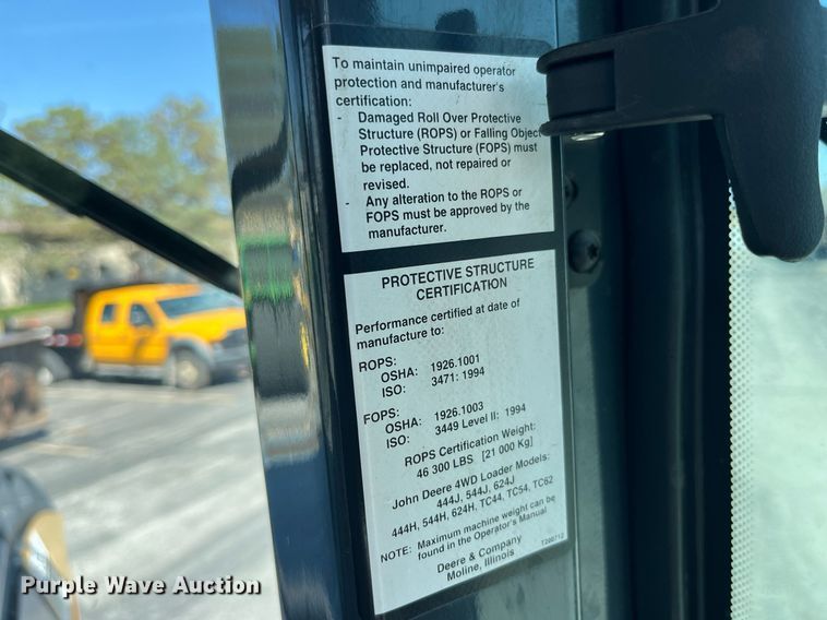 image for item LA9868 2008 John Deere 444J  wheel loader