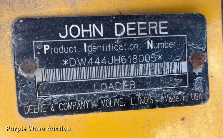 image for item LA9868 2008 John Deere 444J  wheel loader