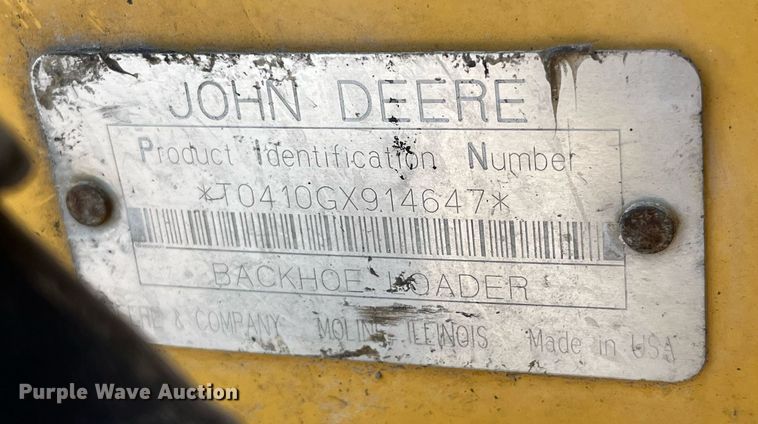 image for item LA9872 2003 John Deere 410G  backhoe