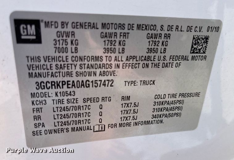 image for item LA9877 2010 Chevrolet Silverado 1500  Crew Cab pickup truck