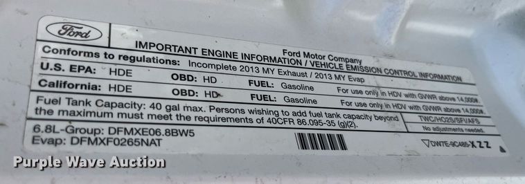 image for item LA9878 2013 Ford F450 Super Duty XL  truck cab and chassis