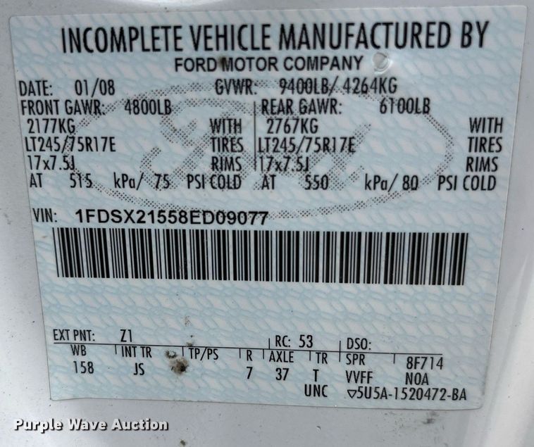 image for item LA9897 2008 Ford F250 Super Duty XL  SuperCab utility bed pickup truck