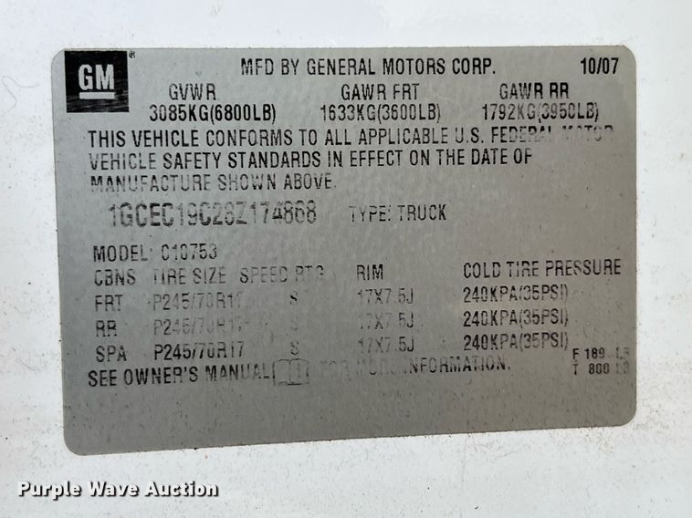 image for item LA9898 2008 Chevrolet Silverado 1500  Ext. Cab pickup truck