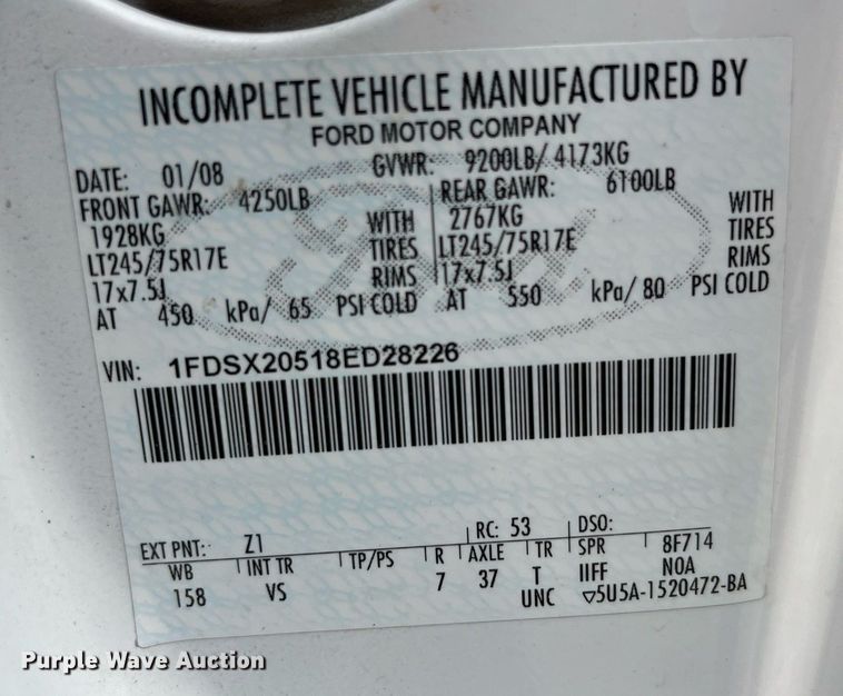 image for item LA9902 2008 Ford F250 Super Duty XL  SuperCab utility bed pickup truck