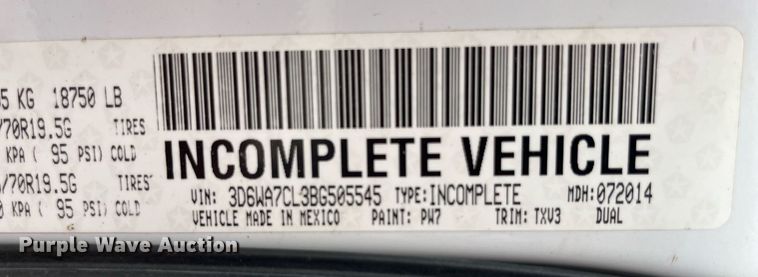 image for item LA9904 2011 Dodge Ram 5500HD  Crew Cab dump truck