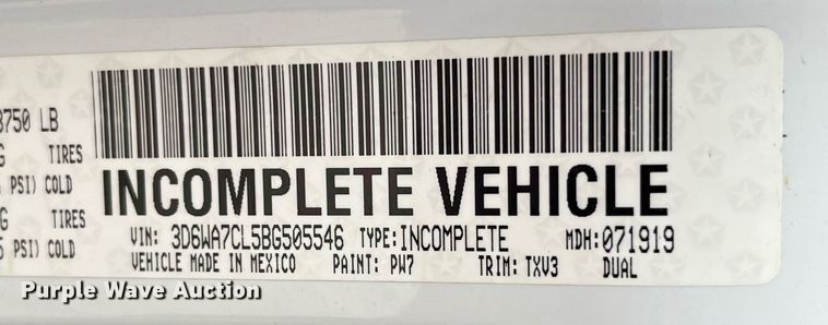 image for item LA9905 2011 Dodge Ram 5500HD  Crew Cab dump truck