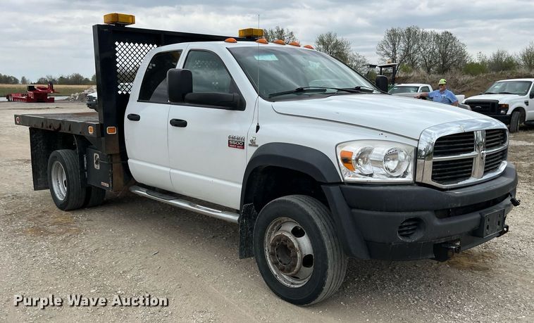 image for item LA9906 2009 Dodge Ram 5500HD  Quad Cab flatbed truck