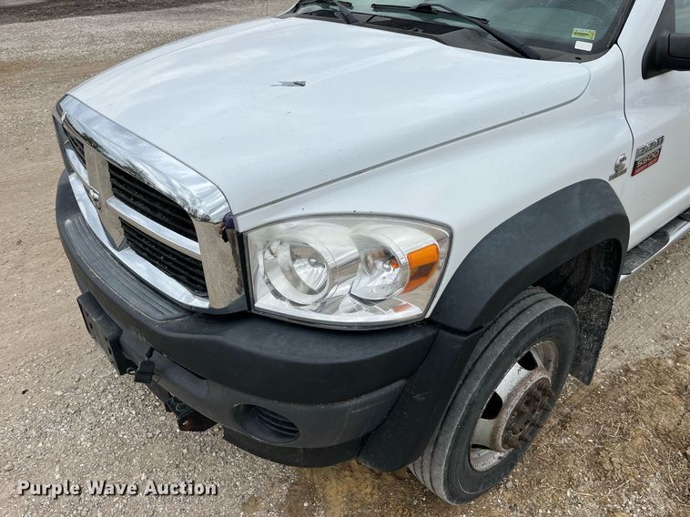 image for item LA9906 2009 Dodge Ram 5500HD  Quad Cab flatbed truck