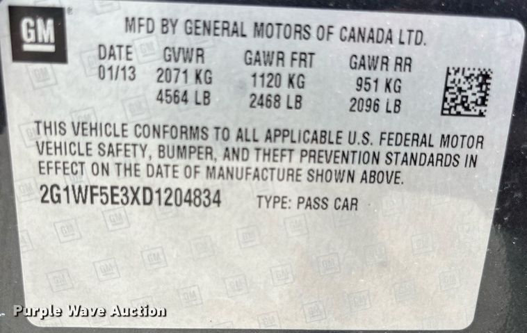 image for item LA9907 2013 Chevrolet Impala