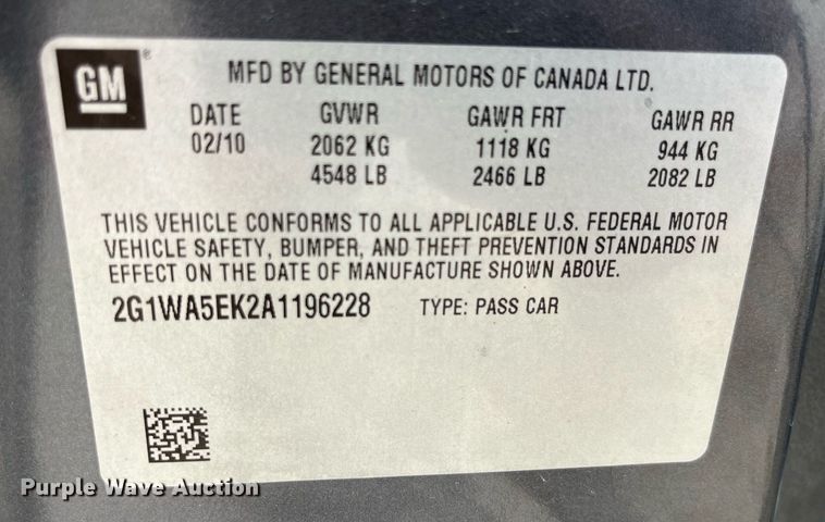 image for item LA9908 2010 Chevrolet Impala