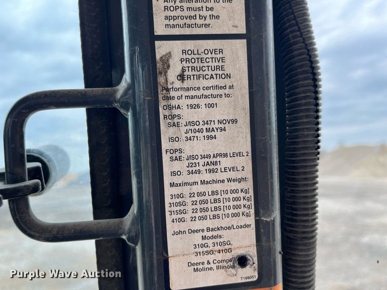 image for item LA9913 John Deere 410G  backhoe