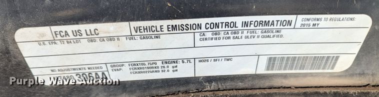 image for item LF9647 2015 Dodge Ram 1500  Crew Cab pickup truck