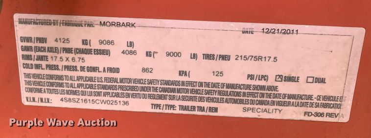 image for item LH9540 2012 Morbark Beever M15R  wood chipper